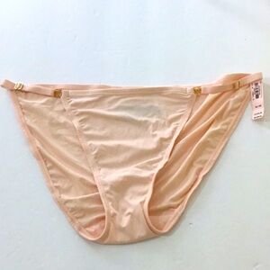 NWT (XL) Victoria’s Secret Bikini Panty - Light Pink with Gold VS